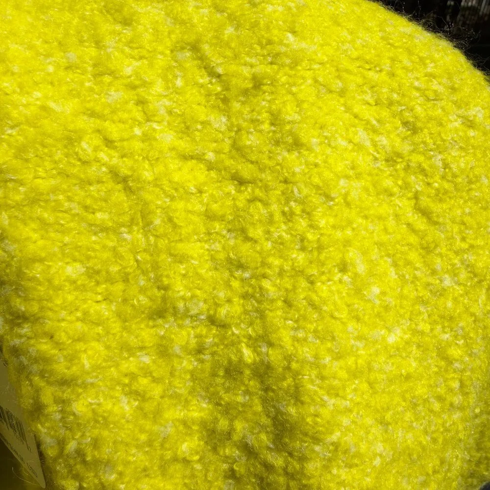 Free People Moira Slouchy Tunic Sweater in Citron Sun Combo Boucle Knit Large - Picture 12 of 12